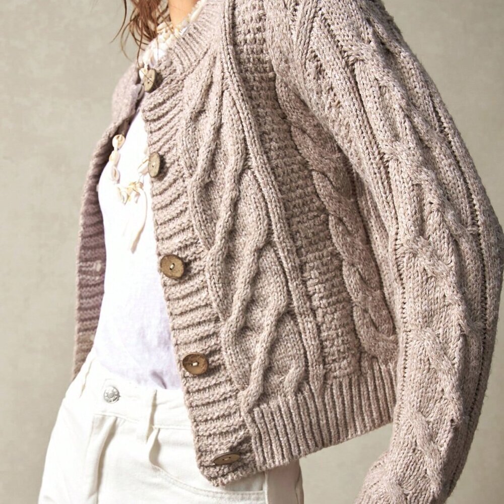 Apricot Boho Women's Loose Fit Long Sleeve Cardigan - Picture 1 of 8